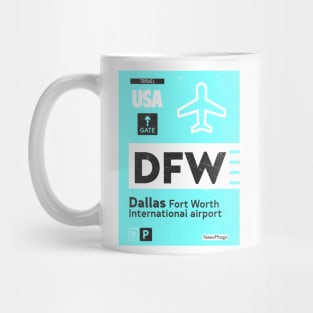 DFW Dallas Texas airport code Mug